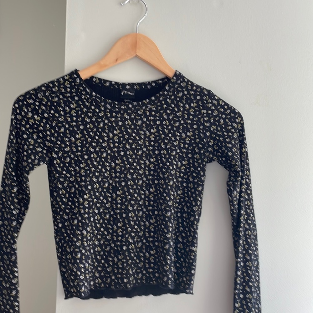 Art Class Girls Black Floral Long Sleeve Shirt